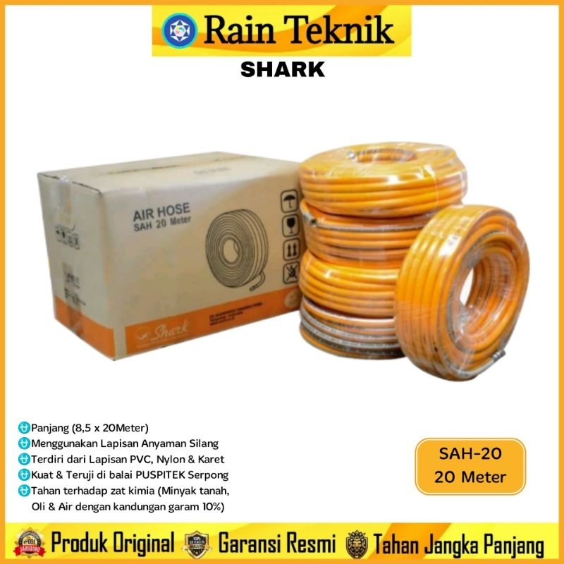 Selang Kompresor Angin Shark SAH-20 20 Meter Anti Pecah / Selang Kompresor Shark SAH20 20M