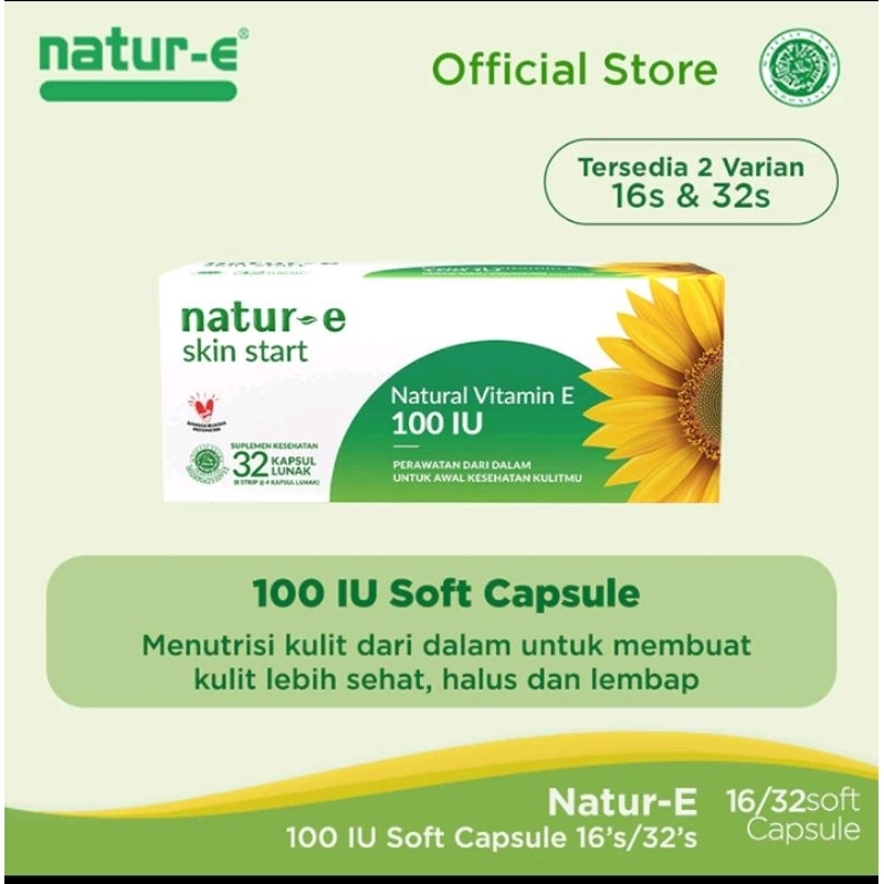 Natur-e soft kapsul / capsul vitamin ( hijau ) 100iu 32s