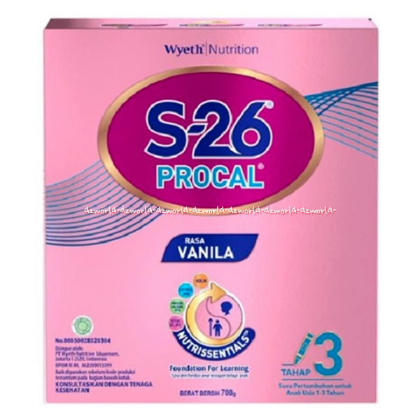 

S-26 Procal 700gr Tahap 3 Rasa Vanila Wyeth Susu Formula Bubuk Anak Usia 1-3tahu Nutrissentials S26 Vanilla Flavour