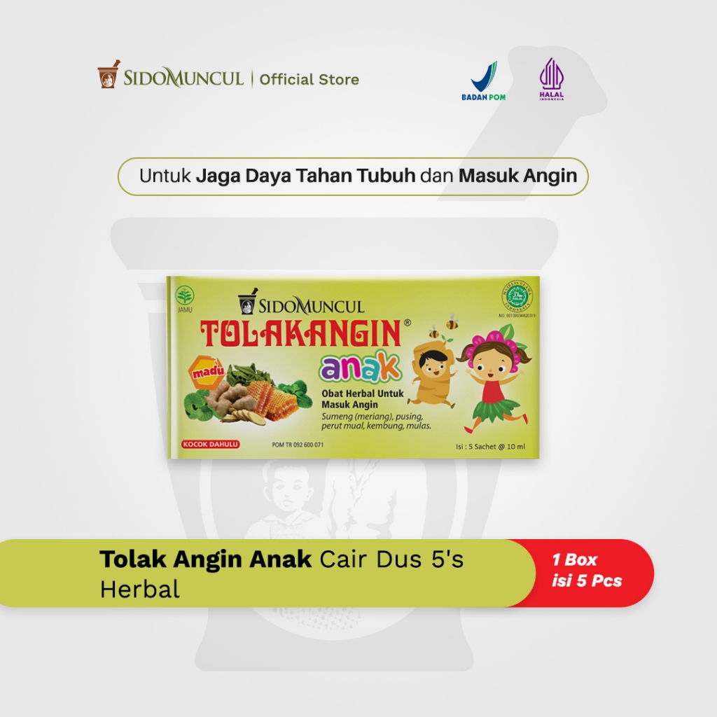	 Tolak Angin Anak Cair Dus 5's Herbal - Masuk Angin Daya Tahan Tubuh	