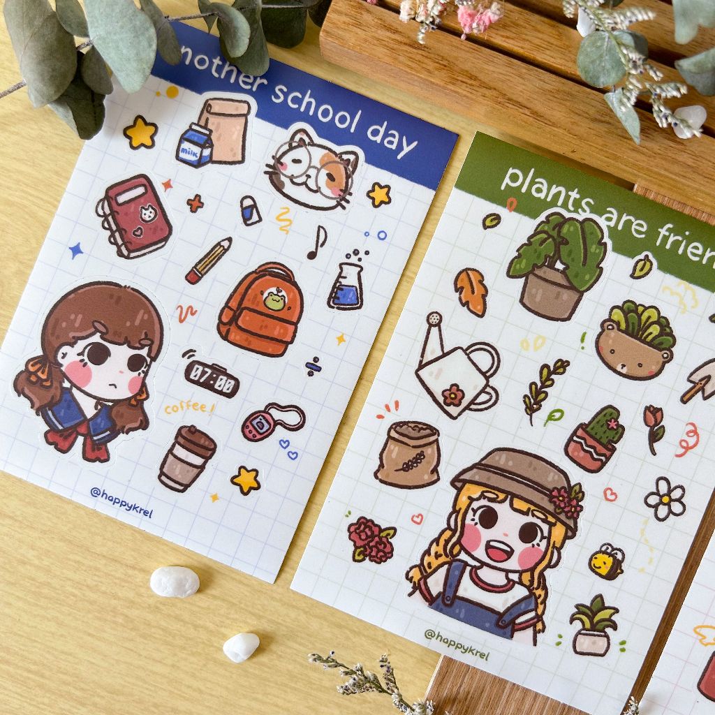 

Girl's Edition Vol. I - Sticker Sheets | Sticker Lucu / Stiker Aesthetic - Happykrel