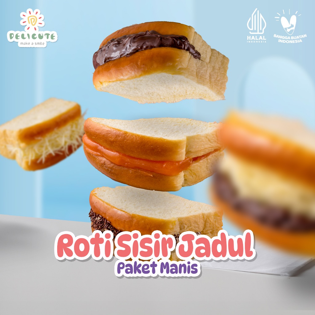 

ROTI SISIR DELICUTE - RASA COKLAT/COKLAT KEJU/KEJU/MOCCA/SRIKAYA (PAKET ISI 6 PCS DIKIRIM RANDOM)