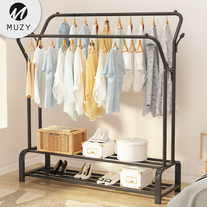 Muzy Gantungan Pakaian Stand Hanger Rak Baju Rak Windproof Clothes Stand Hanger Double Rak HSH132
