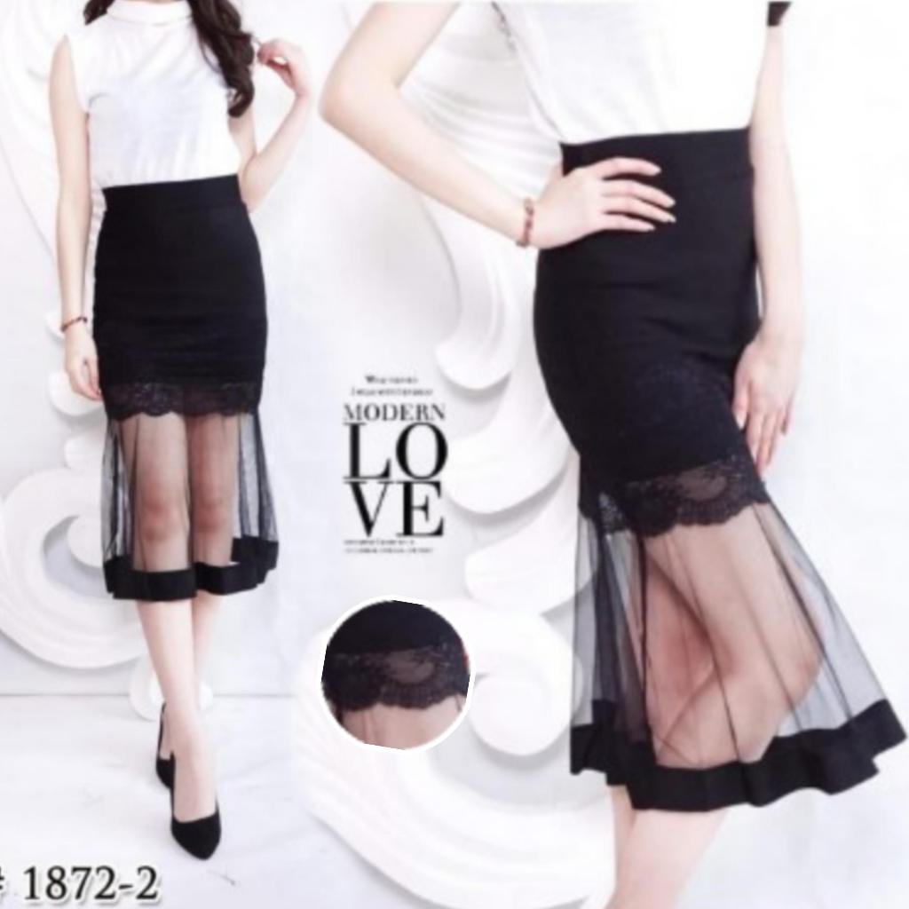 { THABI } MS 187212 ROOK / ROK TILE / ROK HITAM / BAWAHAN WANITA / ANDROK / SKIRT / FASHION WANITA /