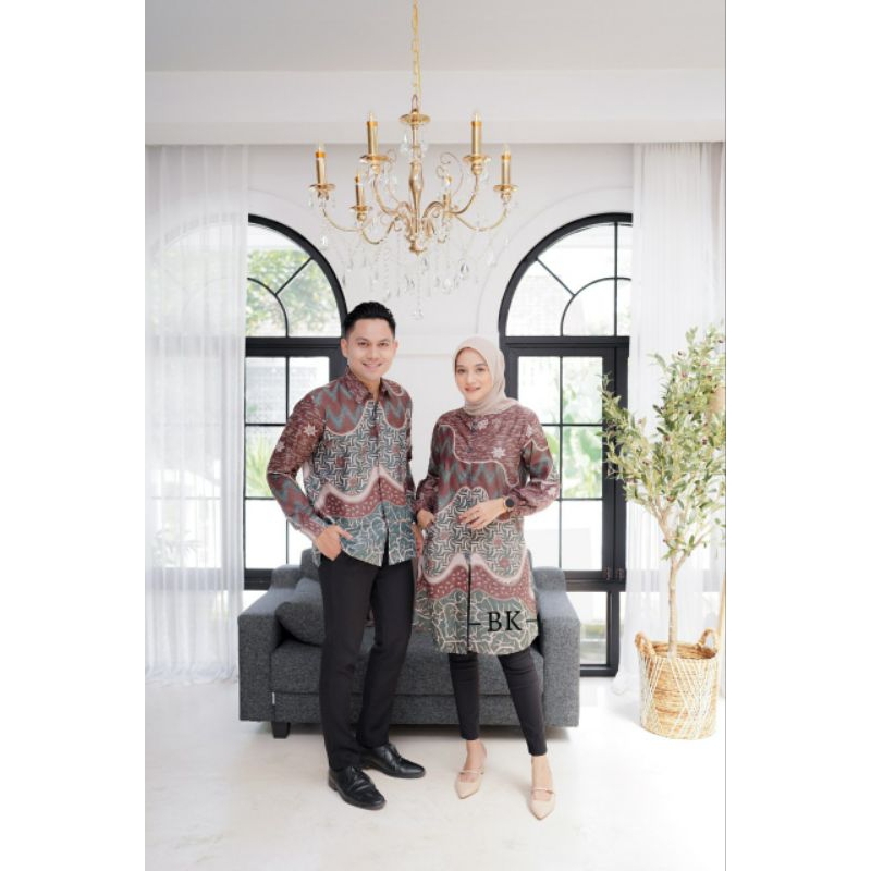 baju batik tunik wanita modern couple m l xl xxl batik couple