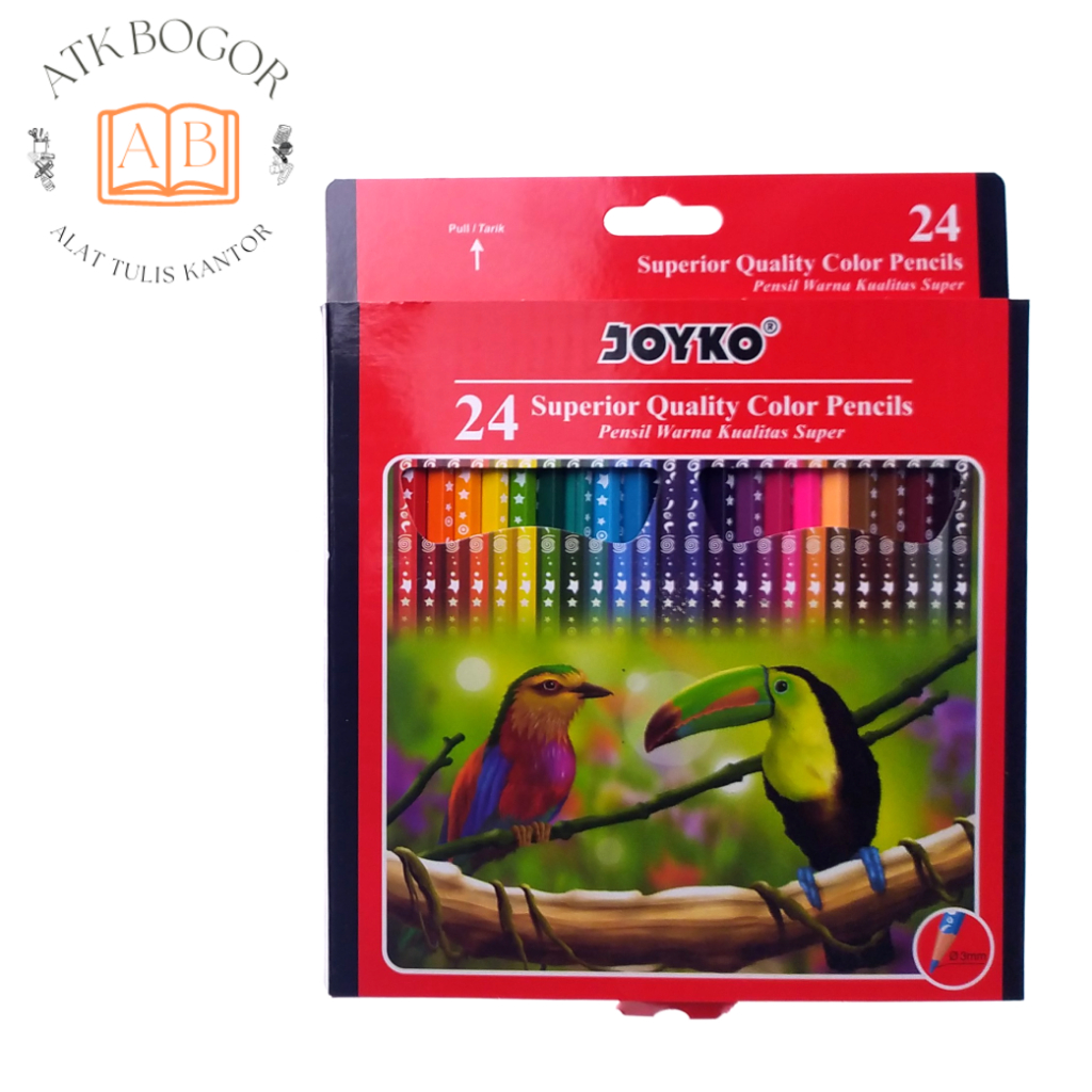 

Pensil Warna Aesthetic Kualitas Super Tidak Mudah Patah 1 Set Isi 24 Joyko Superior Quality Color Pencils CP-106