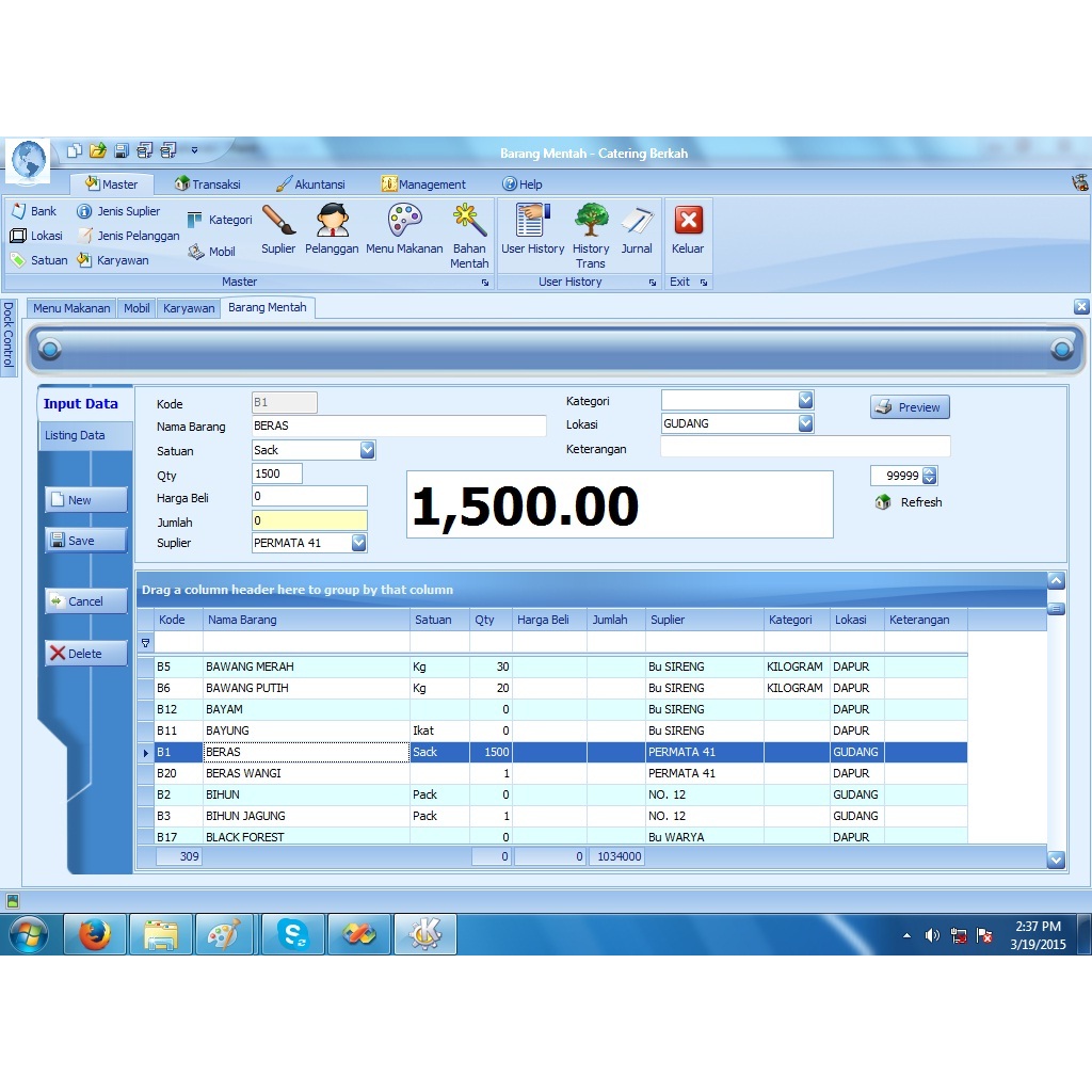 Software Program Aplikasi Sistem catering sewa alat pesta katering VB NET sql server 2008 R2 custom