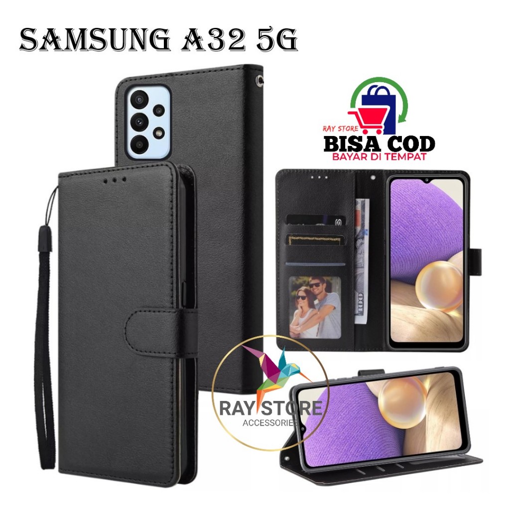 SAMSUNG A32 5G FLIP LEATHER CASE PREMIUM-FLIP WALLET CASE UNTUK samsung a32 5g