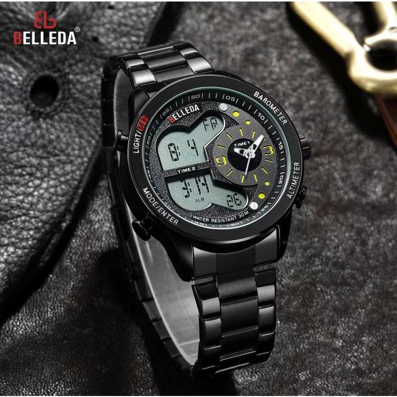 JAM TANGAN PRIA ANALOG-DIGITAL WATER RESISTANT - BELLEDA B-9110 ORIGINAL