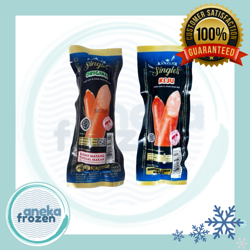 kanzler single keju 65 gram sosis sapi ecer aneka frozen malang