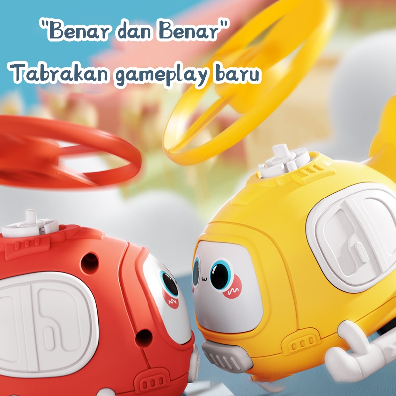 Spot Mainan Capung Bambu Mainan Tekan Cakram Ejeksi Helikopter Inersia Anak-anak Pesawat Tabrakan Kartun COD