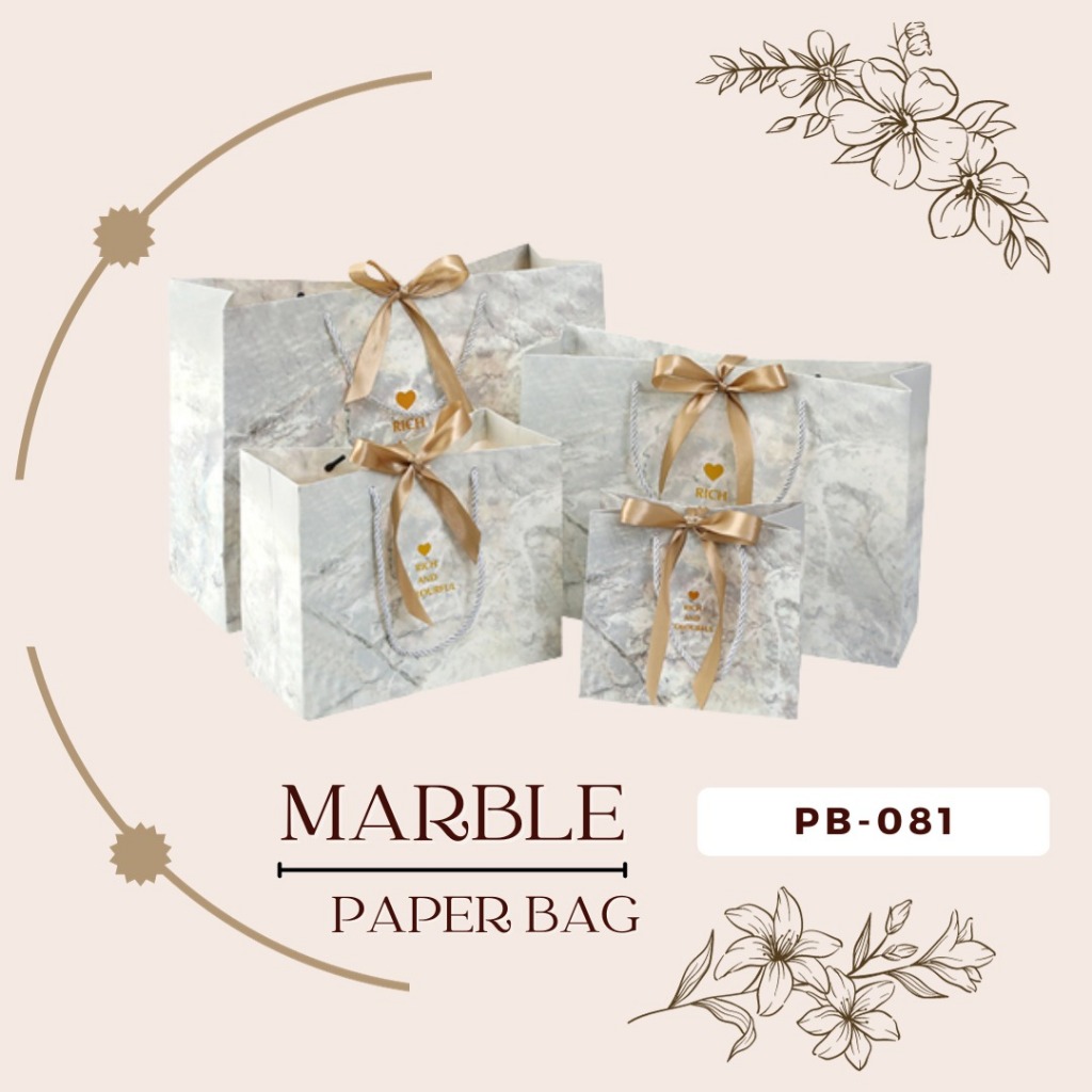 

PB081 - PAPER BAG MARBLE JUMBO MOTIF MARMER + PITA PREMIUM TAS HAMPERS KADO GIFT KANTONG GOODIE