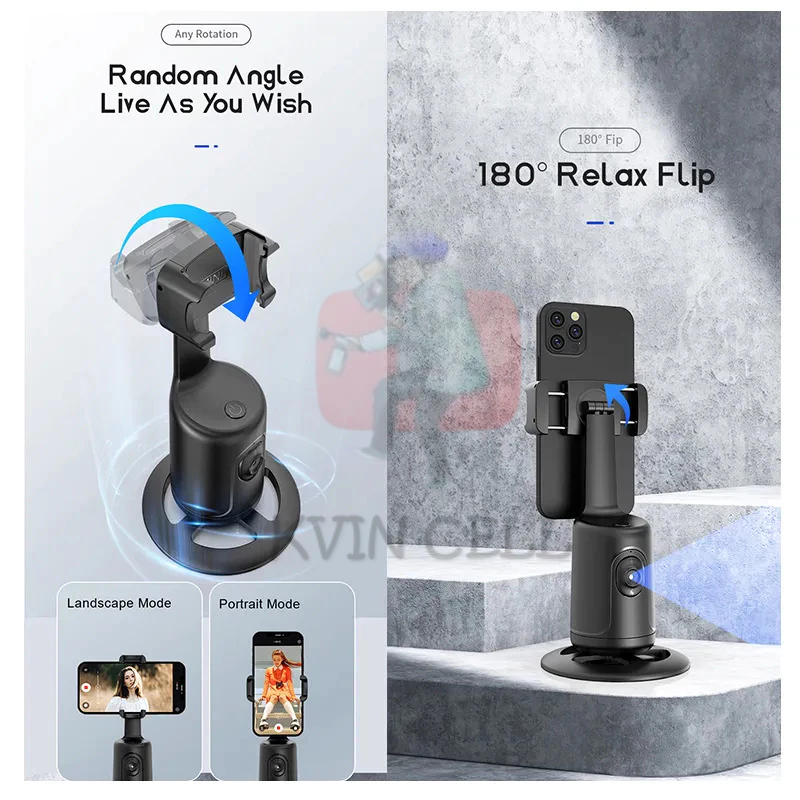 Auto Face Tracking Smart Gimbal Camera Tripod Sensor Handphone Stabilizer 360° Gesture Control Sensor Wajah Muka Pelacak P01-4