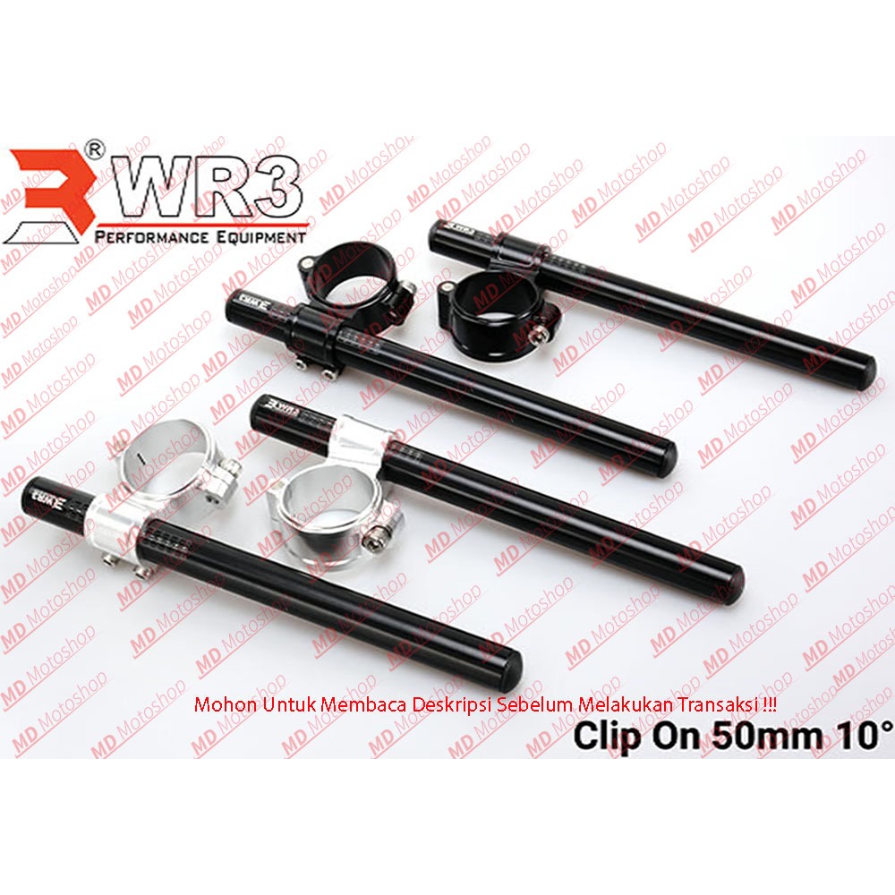 Stang Clip On / Stang Jepit WR3 50mm R6 / R1 / CBR 1000RR / ZX636 / GSX 600 / 750 / 1000