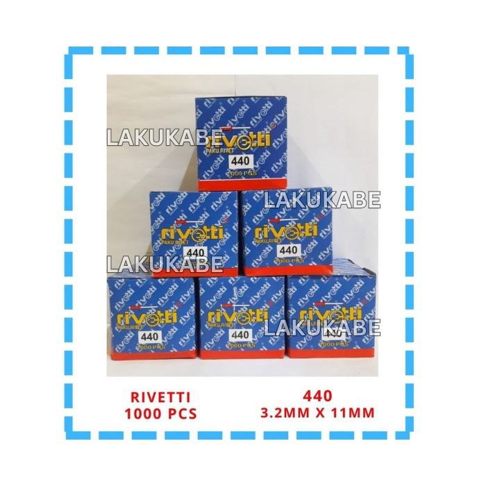 1 Kotak Paku Rivet Merk Rivetti 440 Ukuran 3.2mm x 11mm Isi 1000 Pcs