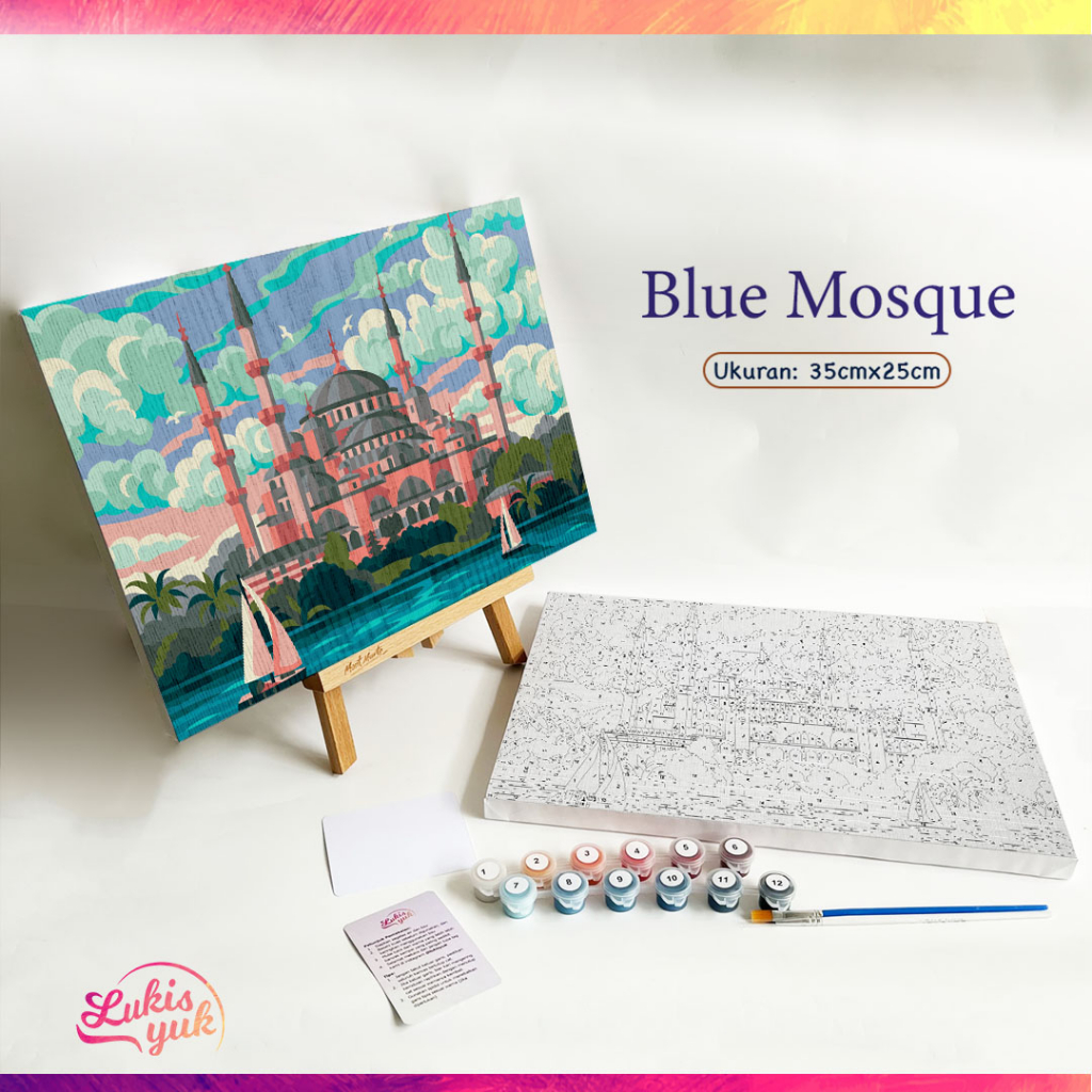 

Blue Mosque - Paint by Numbers Kit - 35x25cm - Cat Akrilik - Kanvas Lukis - by LukisYuk