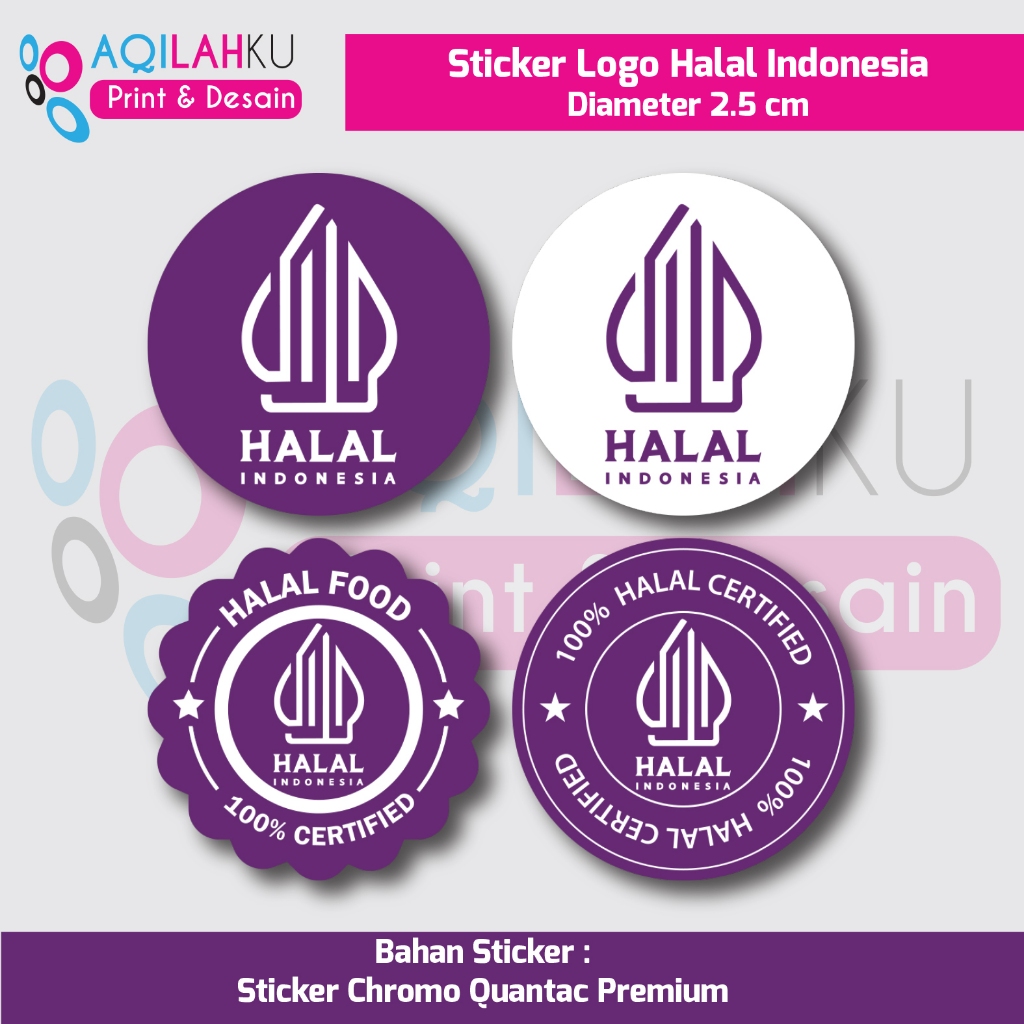 

(1 Pcs) Sticker Label Logo Halal Indonesia Ukuran 2.5 cm