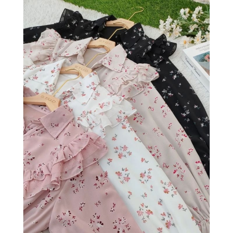 BASIC DRESS KYUNGMI EDELWEISS CRINKEL MANGO YORYU ONESIZE