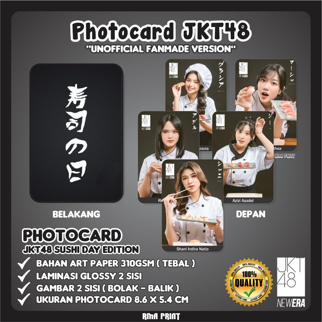 PHOTOCARD JKT48 Unofficial Fanmade Sushi No Hi