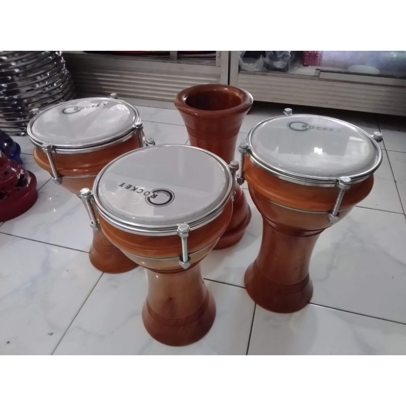 darbuka mini Calti 6 inchi terumbuk pinggang kayu kecil anak-anak