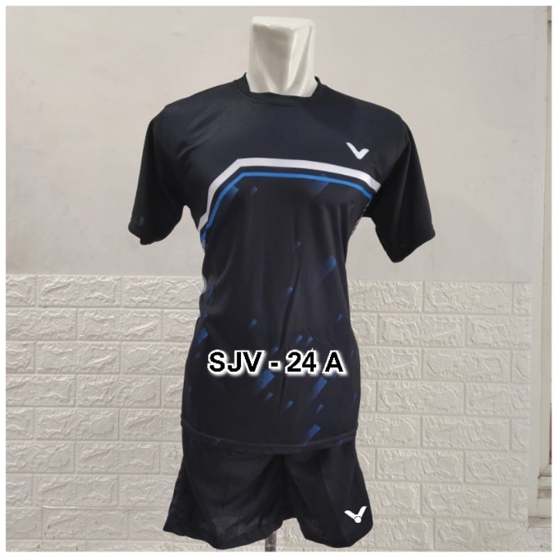 Setelan baju jersey Badminton vic tor kaos olahraga bulutangkis pria wanita unisex SJV ada size XXL