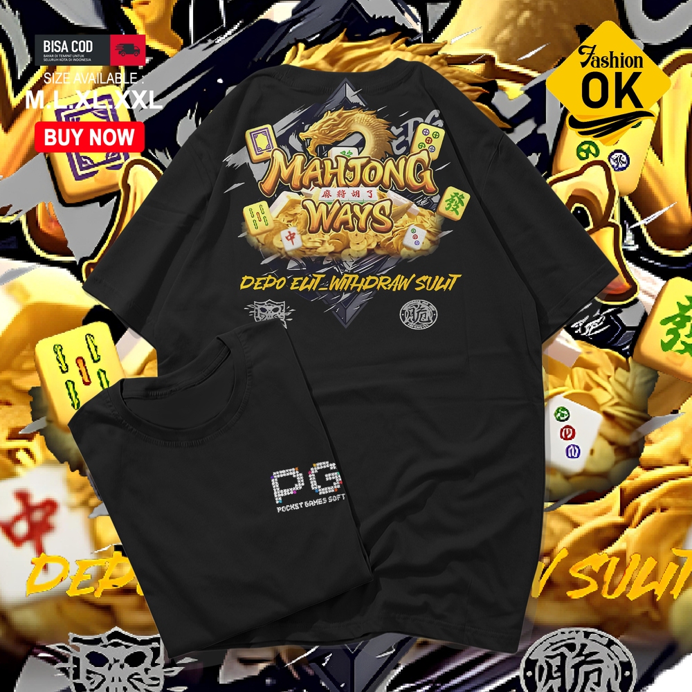 kaos Distro Mahjong Ways Dragon PG Soft Spesial / Baju Mahjong Naga