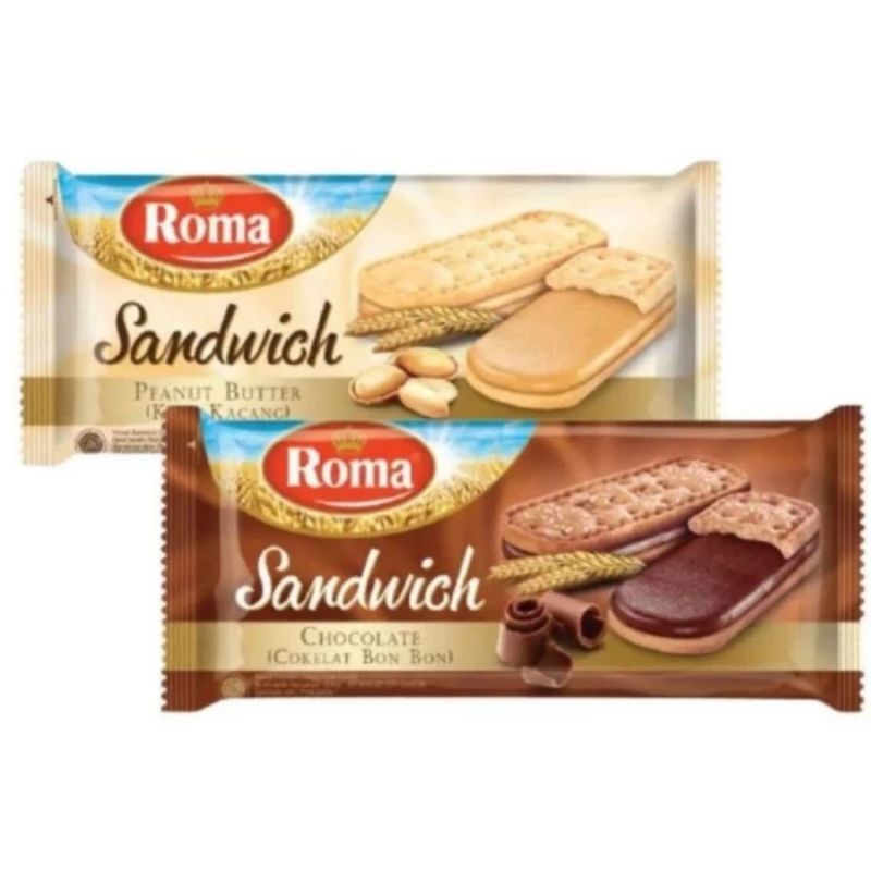 

ROMA Sandwich Chocolate Peanut Butter Biskuit 216 gr