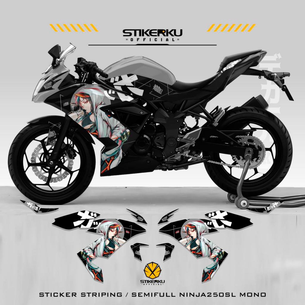 STRIPING NINJA250SL MONO / MOTIF 1 / STICKER / NINJA250RR MONO / 250 / RR MONO / 250SL / 250RR MONO 