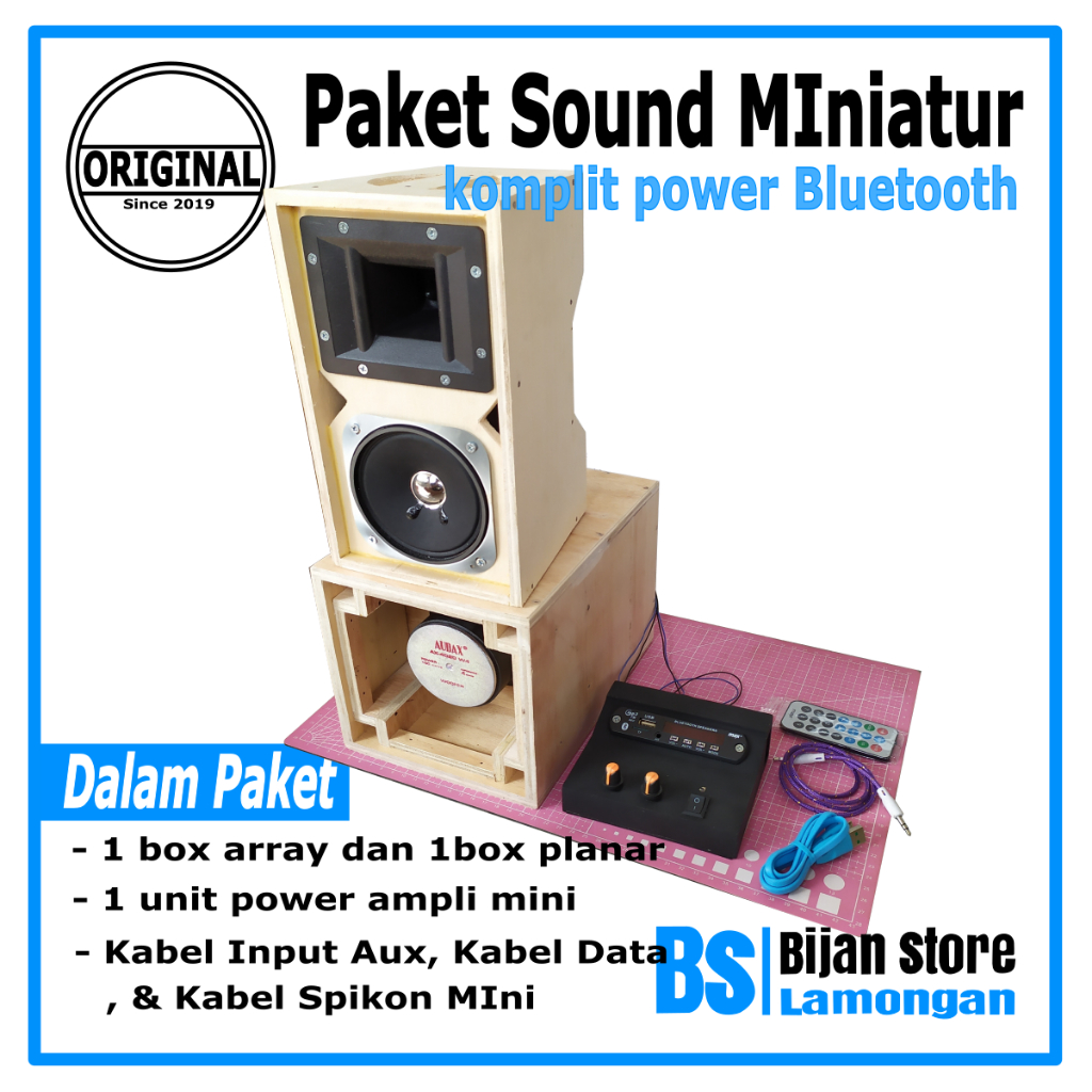 Paket Sound Miniatur 4Inch Bluetooth Komplit Amplifier dan Perkabelan Siap Cek Sound Audio Rumahan