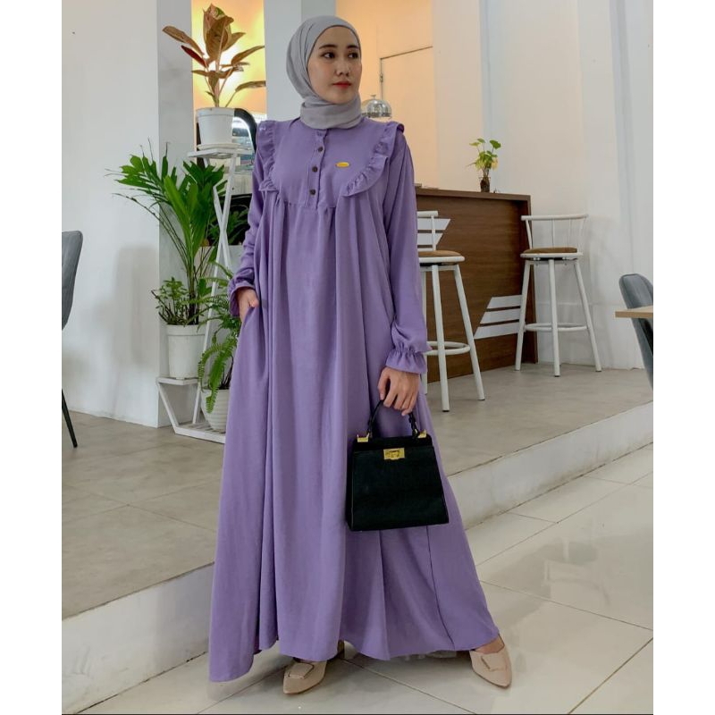 Azizah Dress Airflow | Gamis Azizah | Gamis Crinkle Premium