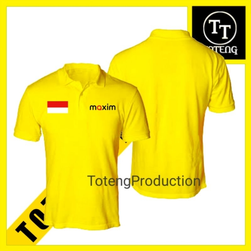 polo shirt baju kaos kerah distro obral pengemudi driver MAXIM bendera pria wanita