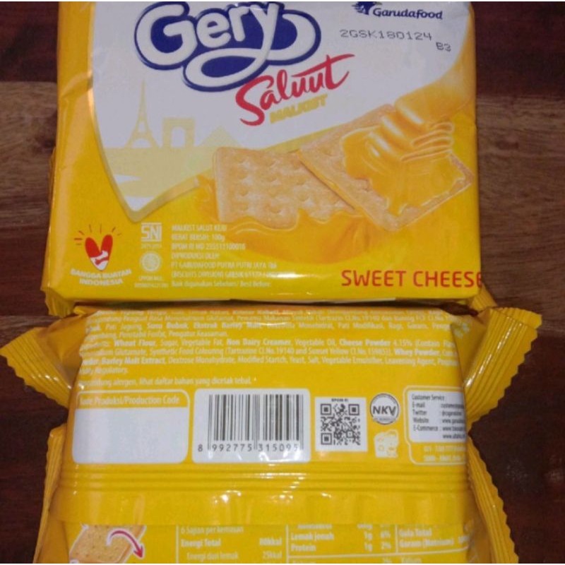 

Gery Saluut Malkist Sweet Cheese 105gr, Gery Saluut Malkist Coconut 105gr, Gery Saluut Malkist Chocolate Coconut 105gr