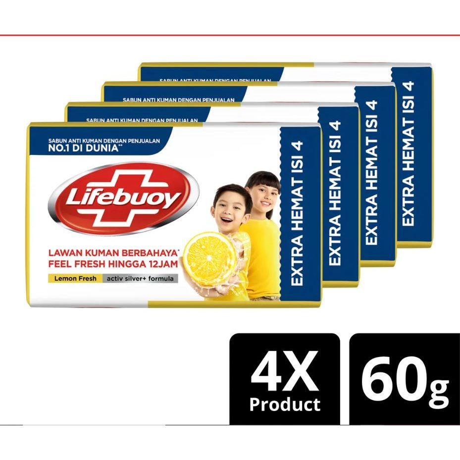 Sabun Mandi Batang Sabun Batangan Murah Sabun Lifebouy Batang Isi 4 x 60 G Random