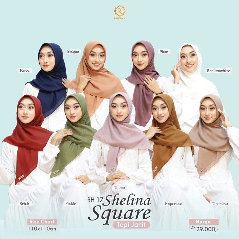 Hijab Jibab Segi Empat Shelina Square Paris Premium By Raudhah Zyza segiempat motif cantik