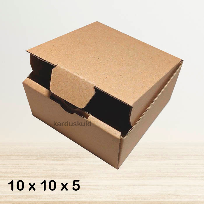 

Kardus 10 x 10 x 5 cm die cut tipe E Flute K150 box kotak karton packing