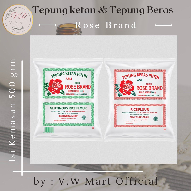 

(Jatim) Tepung Beras Putih dan Tepung Ketan Putih Rose Brand