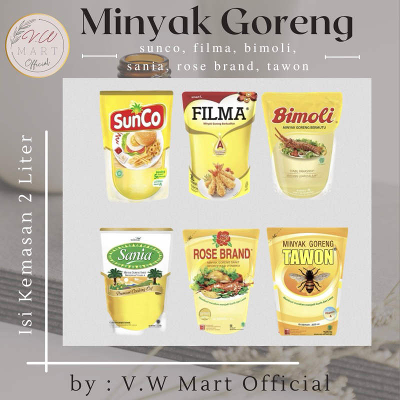 

(Jatim) Minyak Goreng 2 Liter (Sunco, Filma, Bimoli, Sania)