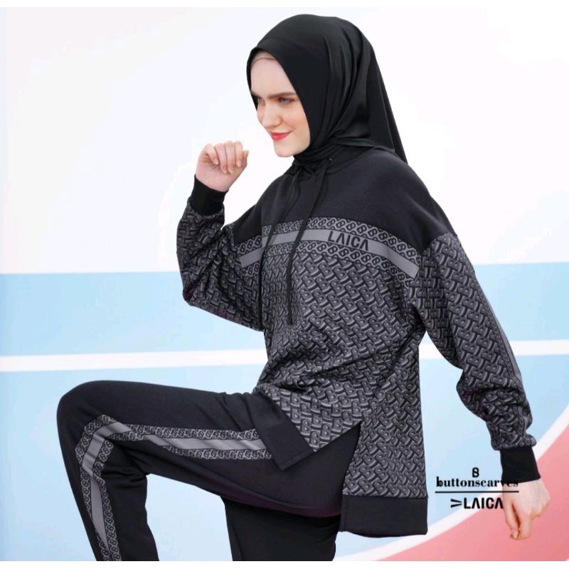 Preloved Buttonscarves x Laica Hoodie Black