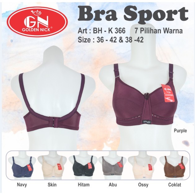 Golden Nick - Bra Sport BH K366 Busa Tipis Tanpa Kawat Berkualitas Sport Bra Golden Nick COD JAKARTA