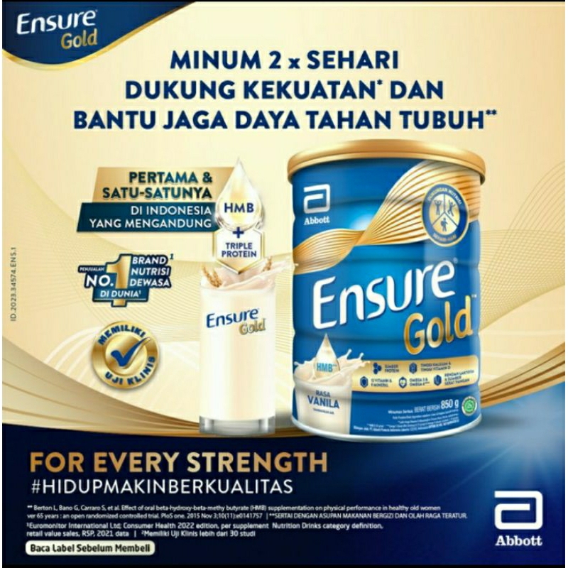 

Ensure Gold Cokelat 800g Susu Nutrisi Dewasa Rendah Laktosa