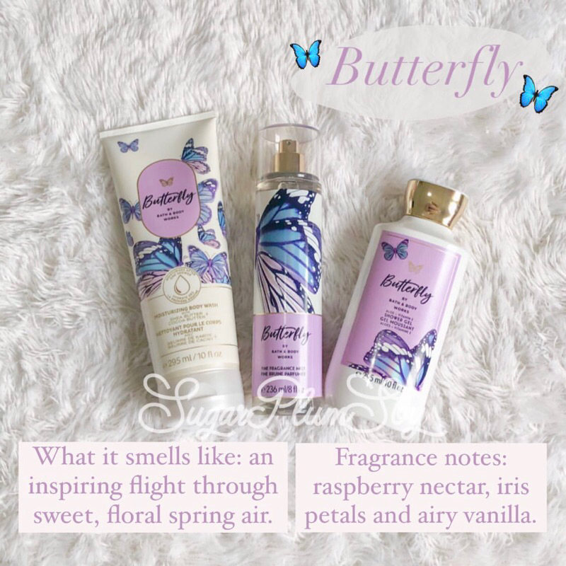 Original BPOM Butterfly Bath & Body Works Body Care: Body Mist, Lotion, Cream, Body Wash, Shower Gel