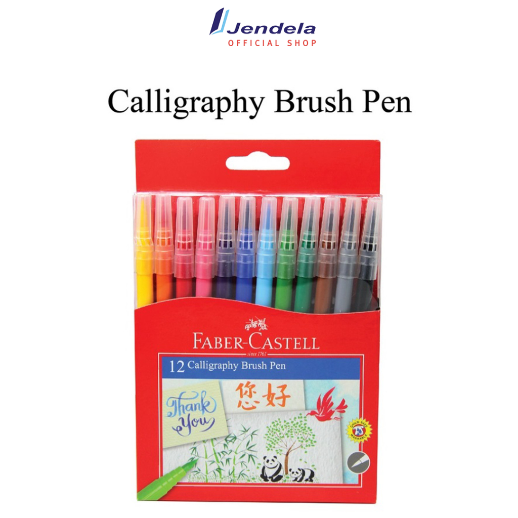 

Calligraphy Brush Pen Faber Catell Spidol Kaligrafi 12 Warna Faber Castell Untuk Menggambar Mewarnai Sketchbook Anak ATK