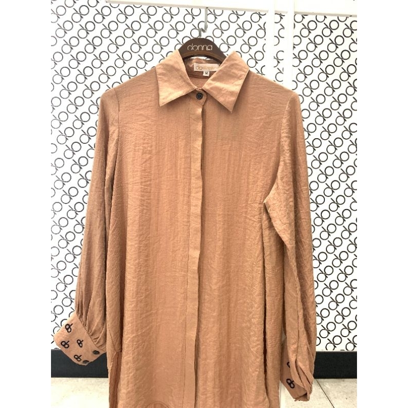 DONNA PRIVE - KEMEJA ONI PLAIN BROWN