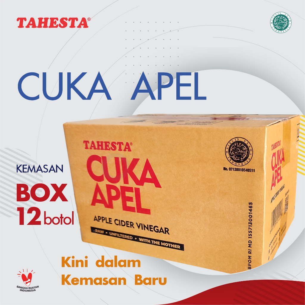

Cuka Apel Tahesta 1 Karton isi 12 botol