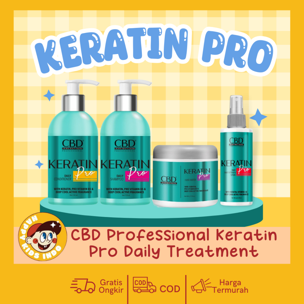 CBD PROFESSIONAL KERATIN PRO PERAWATAN RAMBUT 1 PAKET - SHAMPOO / CONDITIONER / HAIR MASK / HAIR VIT