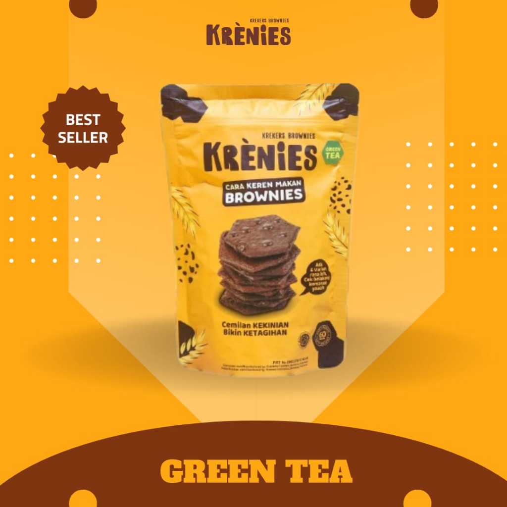 

Krenies Krekers Brownies rasa Green tea