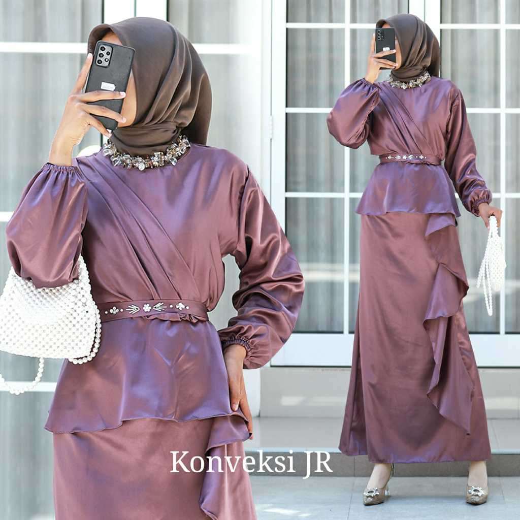 Denia Gaun Pesta Satin Silk - Dress Kondangan Mewah Elegan