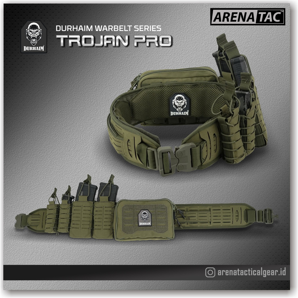 Arenatac - KOPEL GREEN TROJAN WARBELT PRO DURHAIM ORIGINAL TACTICAL | KOPEL TROJAN HIJAU DURHAIM