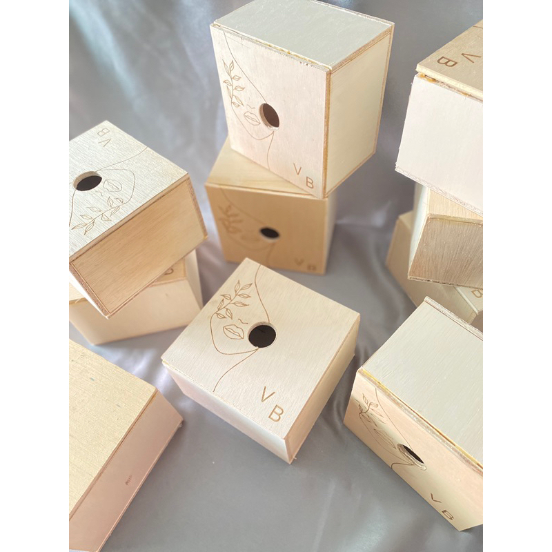 TBLZ – Tempat Tisu Kayu Custom | Box Tisu Triplek / Plywood | Souvenir & Pajangan Meja