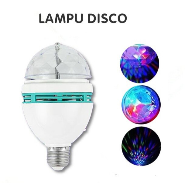 Lampu Disco LED Putar Lampu Warna Warni Tumblr Fitting E27